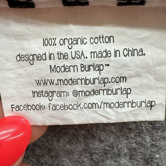 Modern Burlap Organic Cotton Muslin Swaddle Receiving blanket Monochrome Stripe - Picture 4 of 5